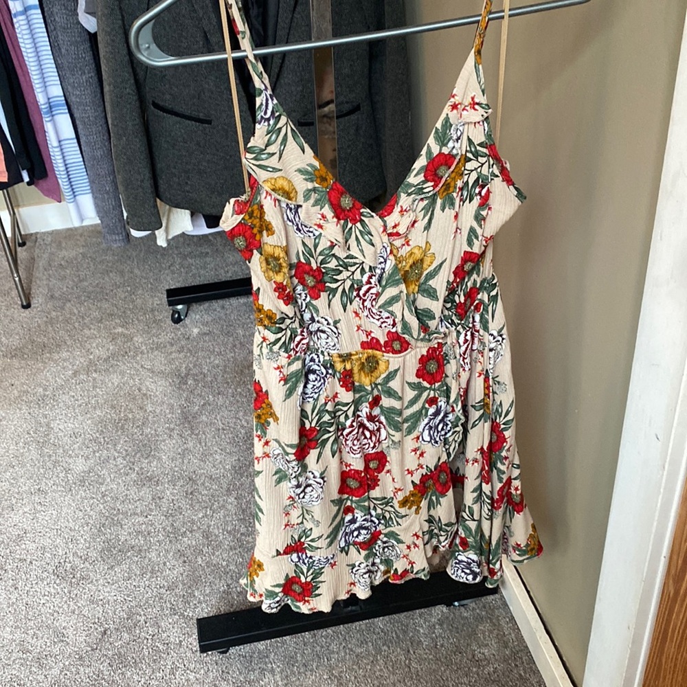 Romantic, sexy flowy wrap short summer dress